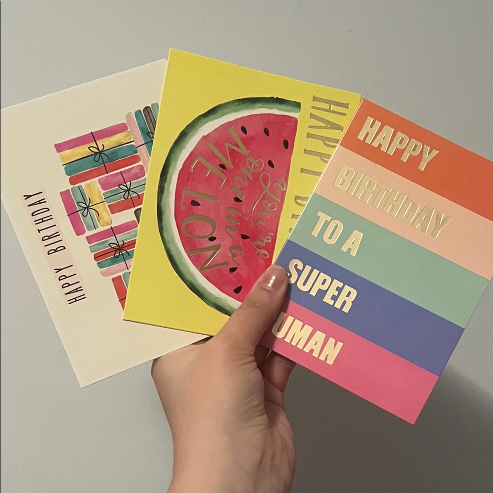 5 colorful Birthday Card Set & envelopes included